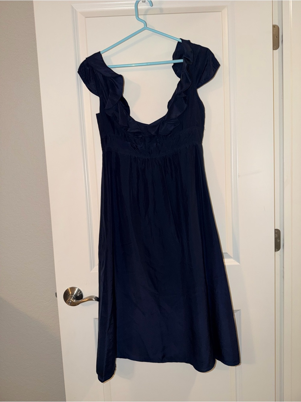 Burberry Navy Ruffle-Trim Dress